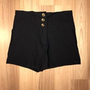 Black Tight Material Shorts